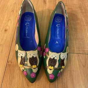 Jeffrey Campbell owl shoes with rainbows